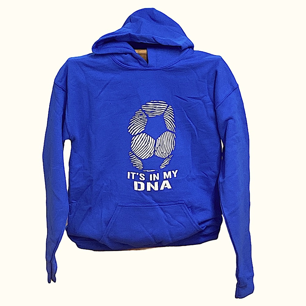 NWOT - It’s in my DNA - soccer youth hooded sweatshirt